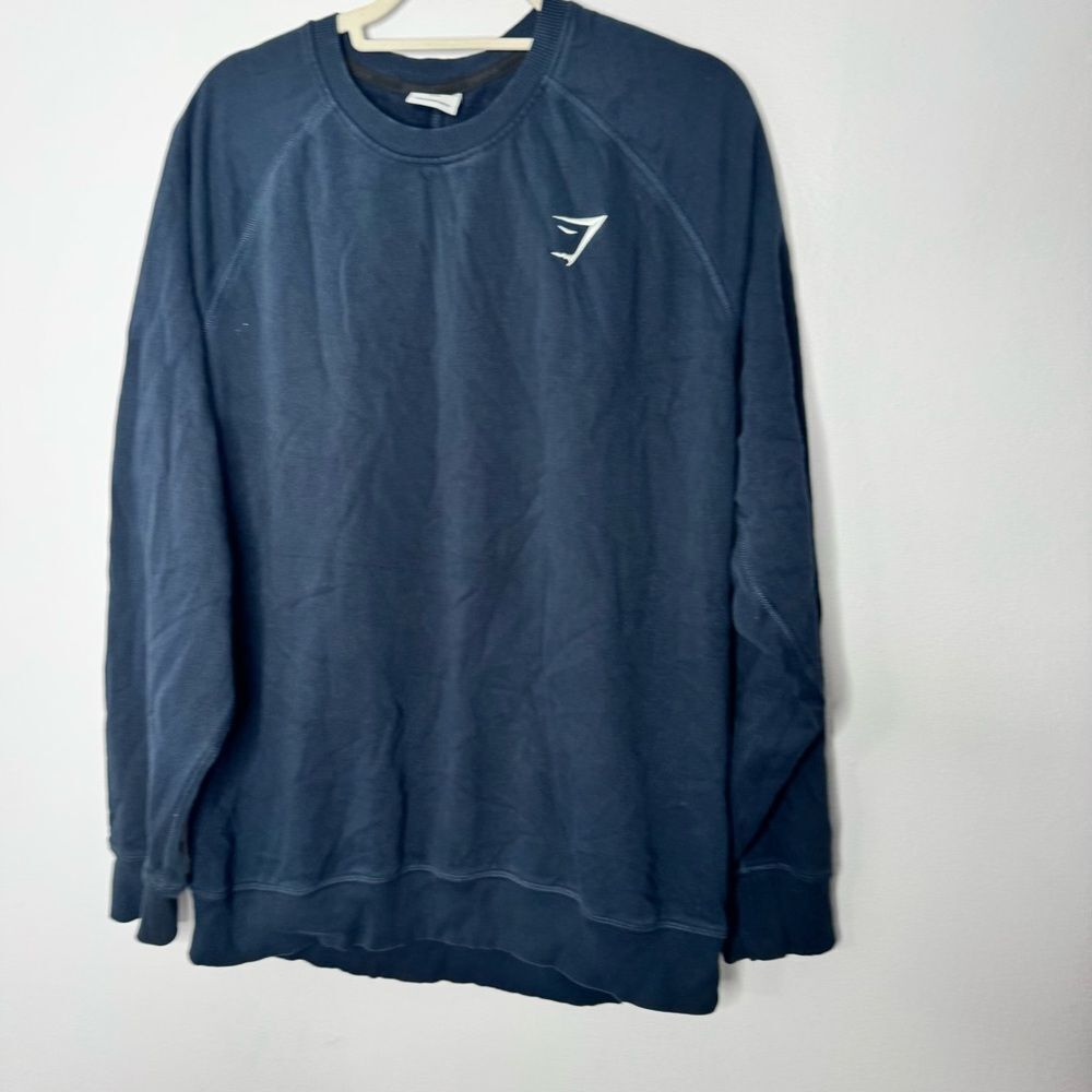 Gymshark Bold Crew Pullover in navy blue Size XXL